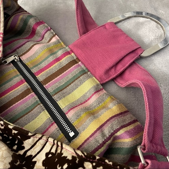 Lisa Lill Studio Vintage Pink Boho Handbag Diaper Bag Handmade Spacious Floral - Picture 5 of 7